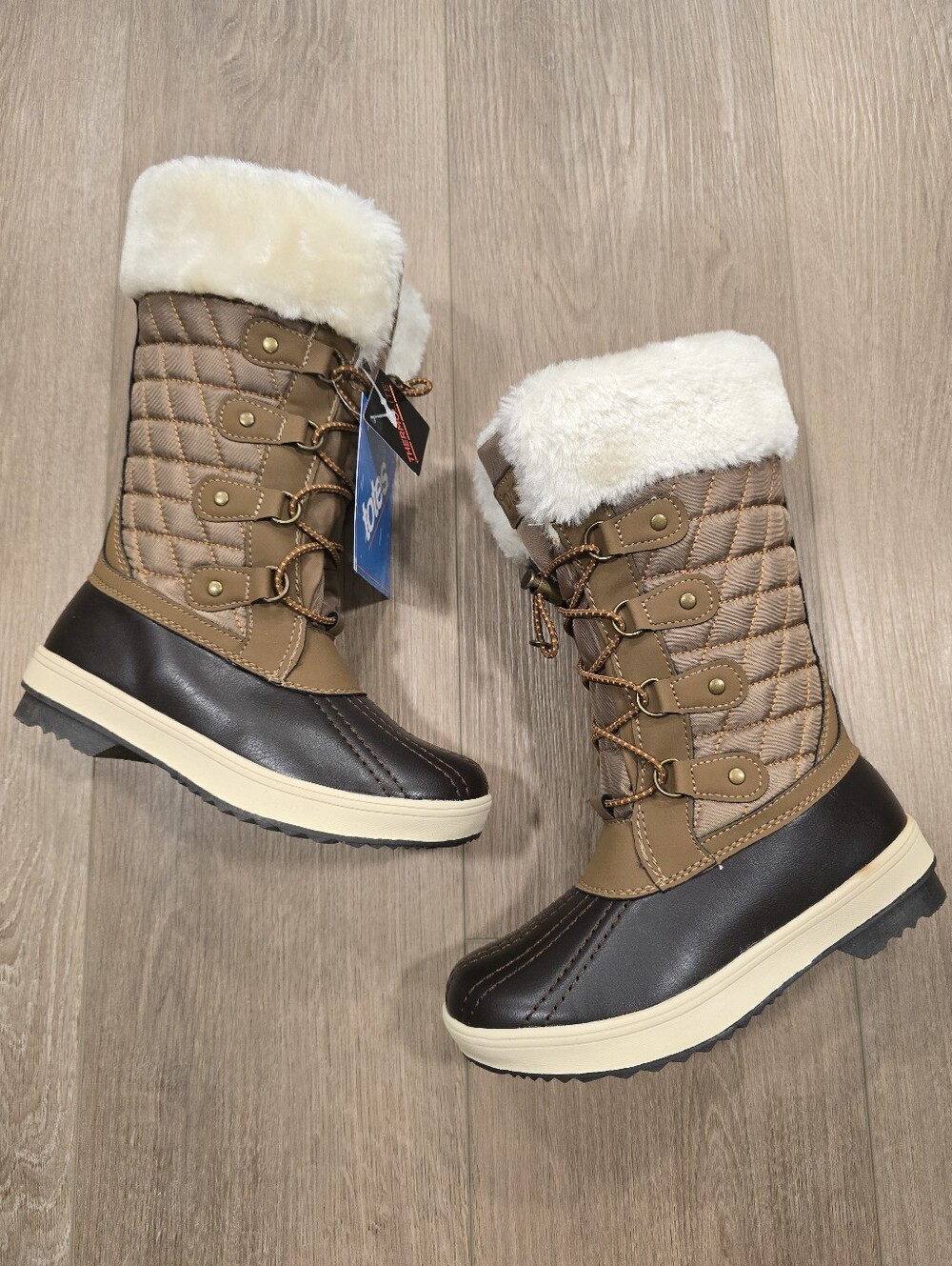 Totes Girl's Winter Tall Snow Boots Toffee Brown NWT Size‎ 1 Youth